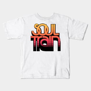 soul train retro yellow gradients Kids T-Shirt